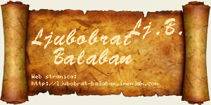 Ljubobrat Balaban vizit kartica